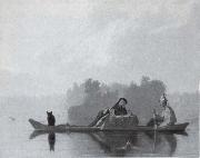 George Caleb Bingham Pelzhandler den Missouri hinunterfahrend oil